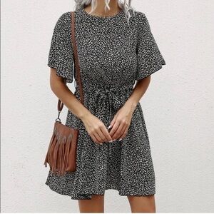 SHEIN Black and White Patterned Dress